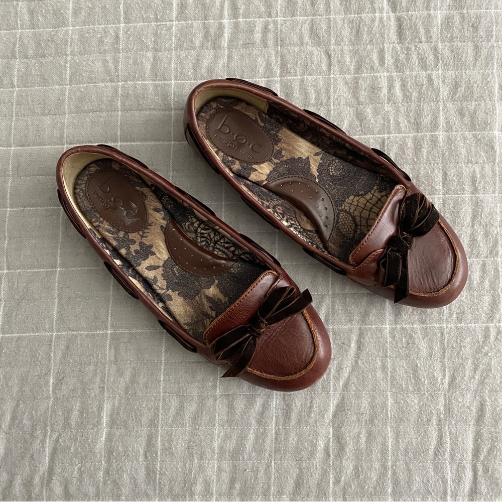 b.o.c. Brown Leather Ballet Flat - Size 7